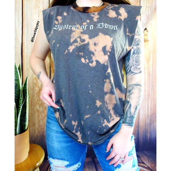 Vintage Tops - Vintage System of a Down custom bleached tank ✨